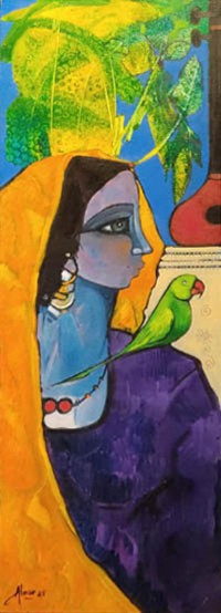 Abrar Ahmed, 12 x 36 Inch, Oil on Canvas, Figurative Painting, AC-AA-596